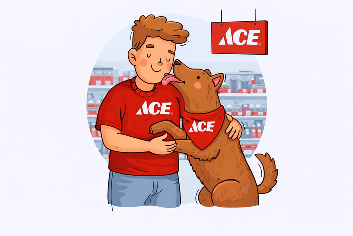 Does ACE Hardware allow dogs in its stores?