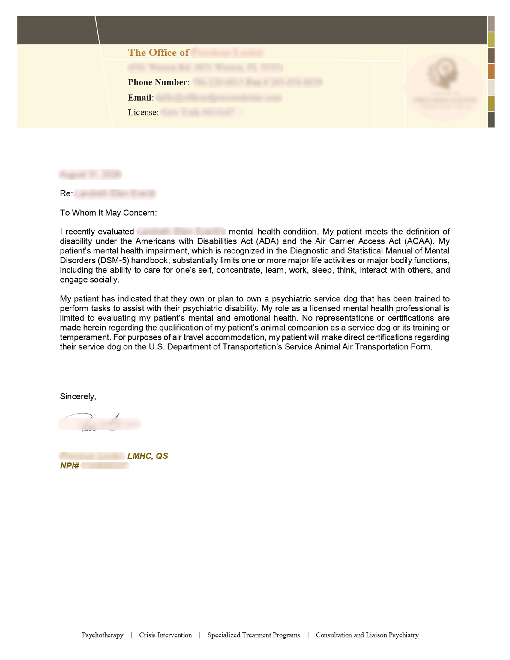 PSD Letter Template
